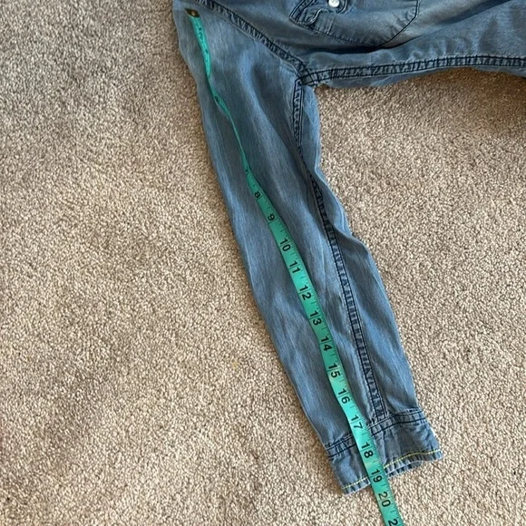 Guess Blue Denim Hooded Shirt Sz S - Picture 13 of 13